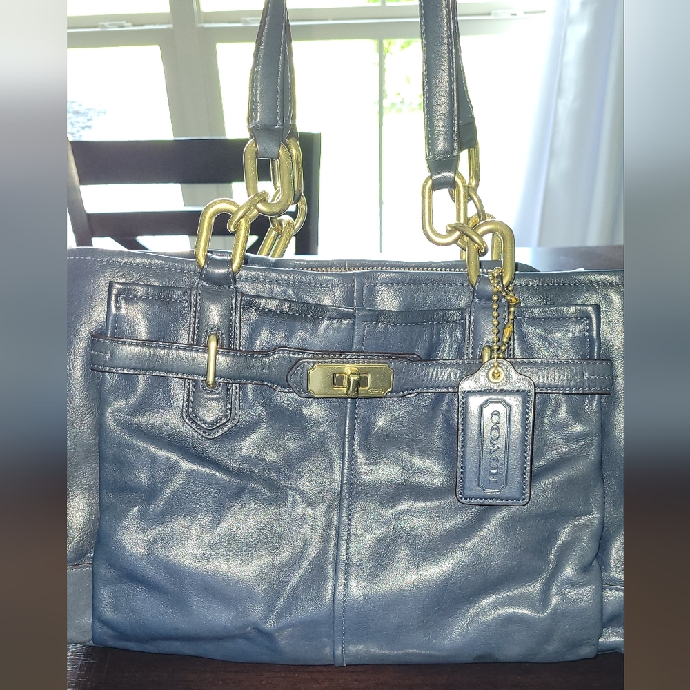 Coach Navy Blue Leather Women's Bag